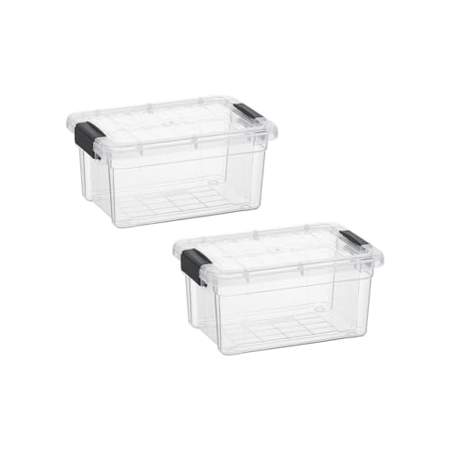 1.85 Quart Clear Plastic Storage Boxes with Lids (1.85 Quart)