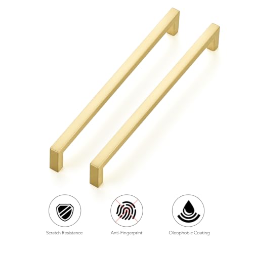 Brushed Gold Cabinet Handles Solid Cabinet Pulls 7 (Brushed Gold / Flat Black 7-1/2'' Hole Center)
