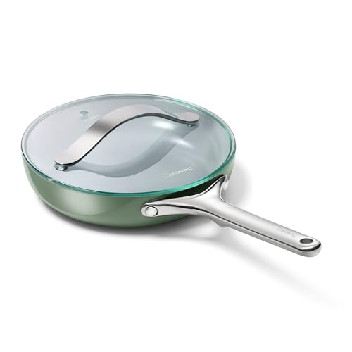 Non Stick Ceramic Mini Fry Pan with Glass Lid (1x 8 IN / Sage)