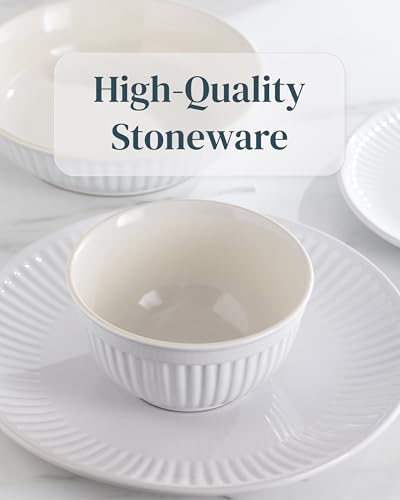 12 Piece Stoneware Dinnerware Set for 4 (Hygge / Light Gray / Set for 4 (12pcs))