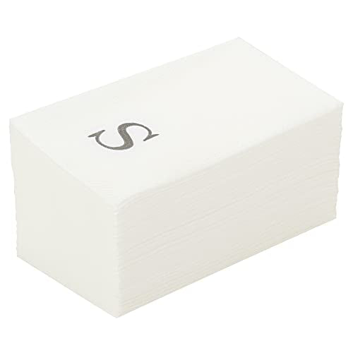 Silver S White Linen Feel Guest Towel Napkin (Silver / 2000 Count / S)
