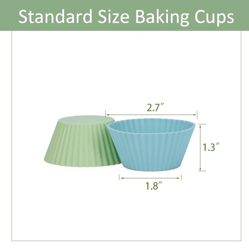 Silicone Baking Muffin Cups 12 Pack (Neutral Colors / Standard)