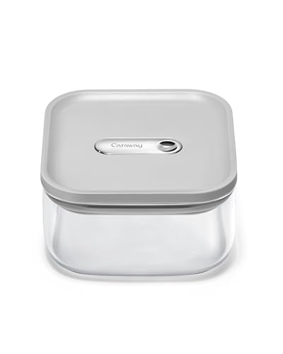 1 qt Glass Airtight Food Storage Container with Lid (Gray / 1qt Container)