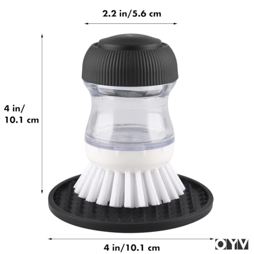 Soap Dispensing Palm Brush Set (White/Clear/Black)