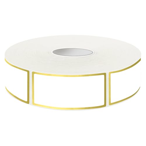 600 Golden Border Removable Freezer Labels Water Oil Resistant with Perforation Line for Food Containers Jars Pantry Organization