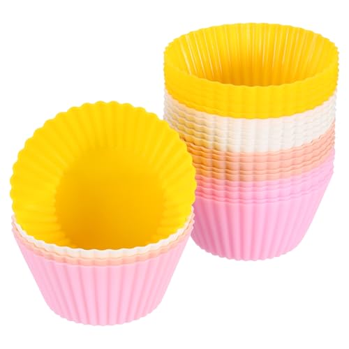 24Pcs Silicone Cupcake Liners (Multicolor / 2.8")