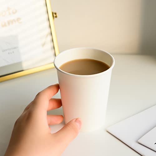 8 oz 300 Pack White Disposable Paper Coffee Cups (White / 8 oz)