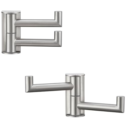 2 Pack Swivel Towel Hooks (2 Pack / Brushed Nickel)