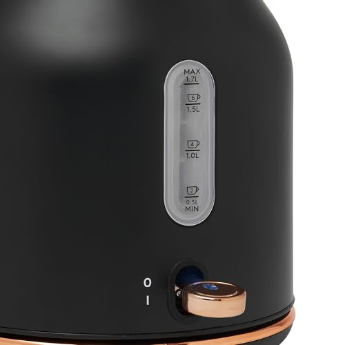 Heritage 1.7 Liter Stainless Steel Electric Kettle (Black & Copper)