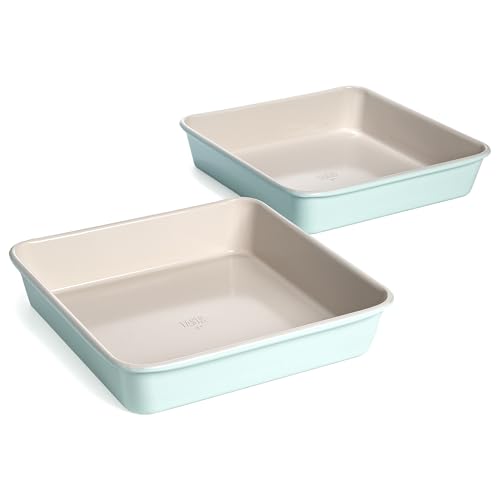 Clean Ceramic Square Cake Pans Set (9-Inch Square / Aqua)