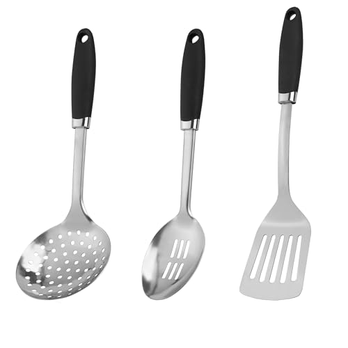 3 Piece Stainless Steel Utensil Set (B-Silver Cooking Utensils)