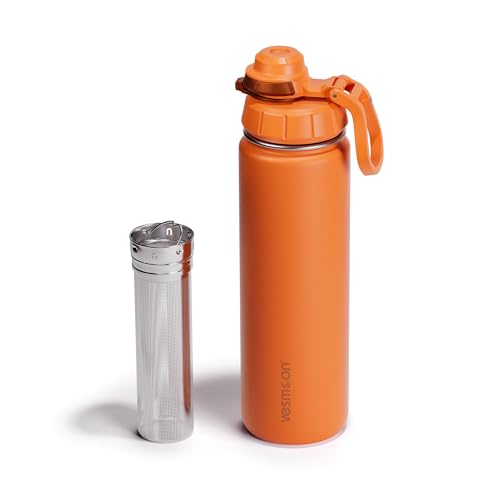 Vessence 24 Oz Stainless Steel Tea Infuser Bottle for Loose Leaf Tea (Mojave Orange / 24 Oz)