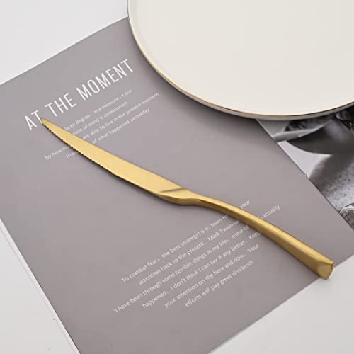 Luxury 18 10 Stainless Steel Matte Champagne gold Flatware Set (1 / Champagne Gold)