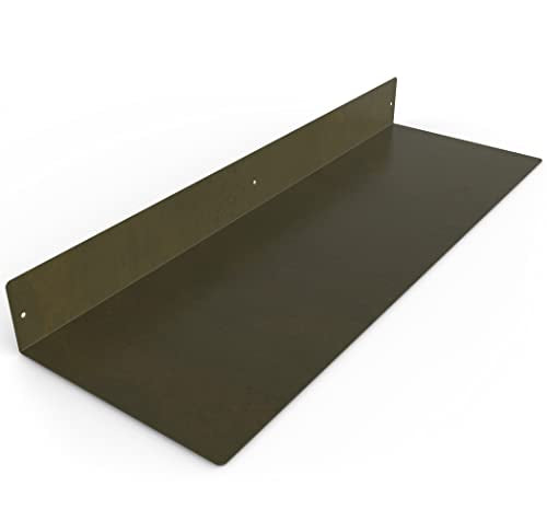 Made in USA Linear Floating Shelf (24-inch X 8-inch Forged Raw Steel)