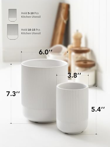 Utensil Holder for Kitchen Counter (White)