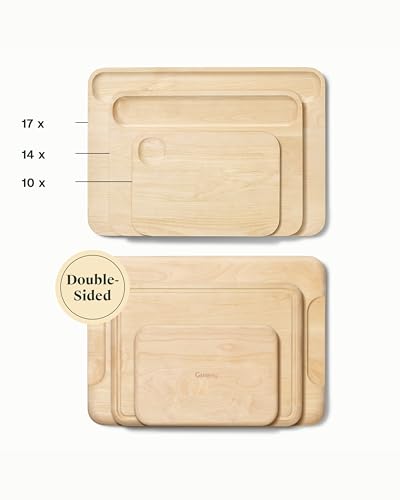 4 Piece Double Sided Wood Cutting Board Set (Set (Multiple Sizes))