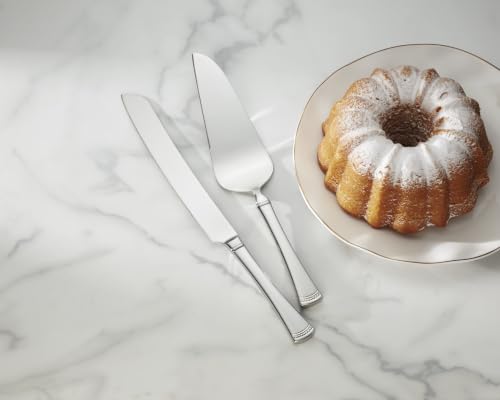 Portola Silverware Cake Knife & Server Dessert Set (2-Piece Dessert Set)