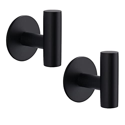 Adhesive Hooks Heavy Duty Wall Hooks Stainless Steel Waterproof Shower Hook (2 Count)