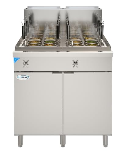 12 Basket 22 Gallon Commercial Natural Gas Pasta Cooker with 140 (12 Baskets)