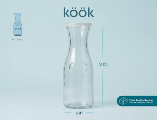Mini Glass Carafes with Lids (Set of 4, 24oz (Mini))