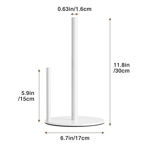 Paper Towel Holder White Stainless Steel Kitchen Countertop Roll Organizer