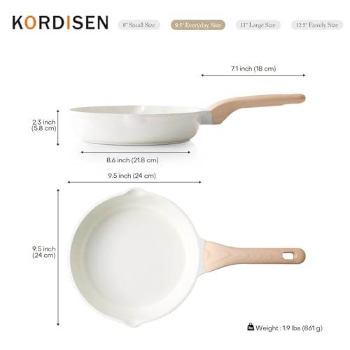 Ceramic Non Stick Frying Pans Skillet (White Ceramic / 9.5 Inch)
