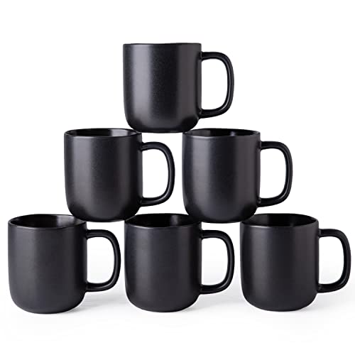 14oz Coffee Mugs Set of 6 (6 Count (Pack of 1) / Matte Black)