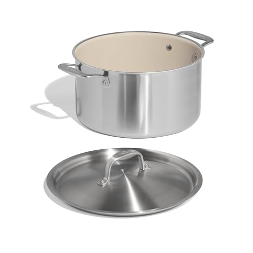 Cookware 8 QT CeramiClad Non Stick Stock Pot with Lid (Stainless Handle)
