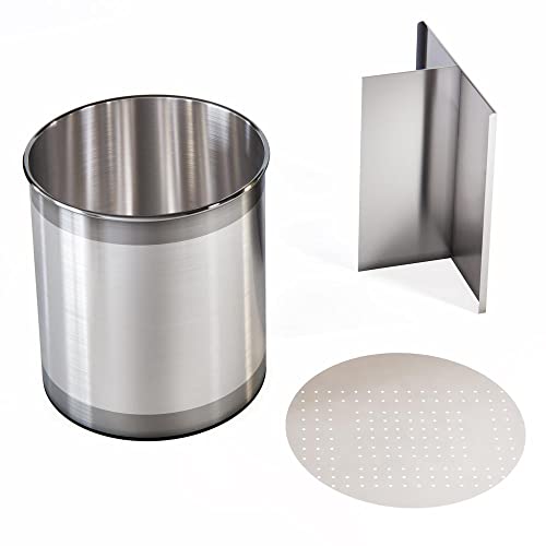 Rotating Extra Large Stainless Steel Utensil Holder Caddy with Sturdy No (Silver)
