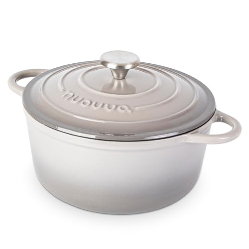Cast Iron Pot with Lid (Grey / 5-Quart - Deep)