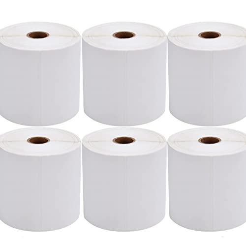 4x6 Direct Thermal Shipping Labels for Zebra 2844 ZP (White / 6 Rolls | 2700 Labels)