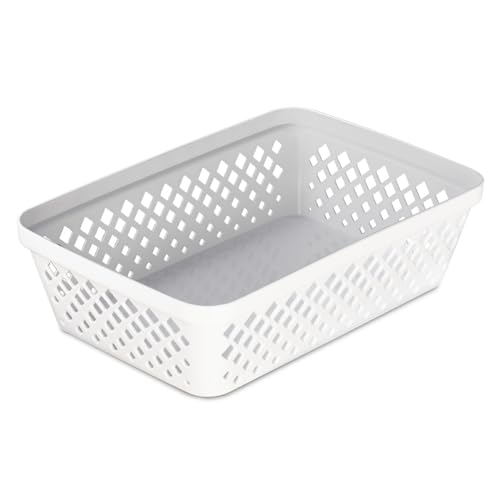 Plastic Storage Basket Set (White / Medium)