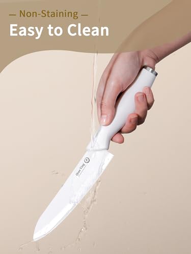 Pure Strengthening Ceramic Knife Set for Kitchen with Sheath 9Pcs ([Upgraded]White Handle Ceramic Knives)