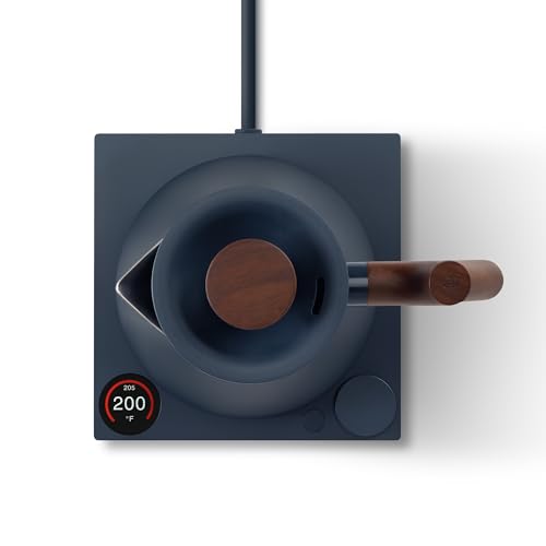 Corvo EKG Pro Small Electric Tea Kettle for Coffee (Stone Blue with Walnut Handle + Lid Pull / Corvo EKG Pro)