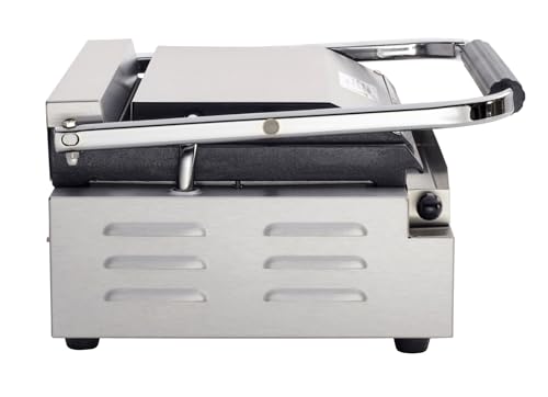 Commercial Panini Sandwich Grill Grooved Top w (Medium w/ Smooth & Grooved Plates)