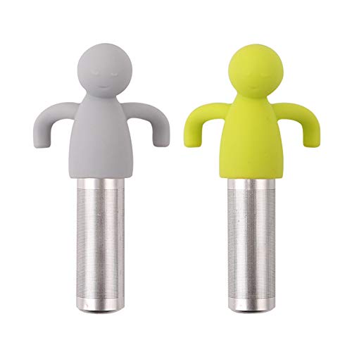 2 Pack Loose Leaf Tea Steeper Extra Fine Mesh (Grey+Green)