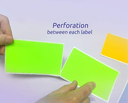 500 Rectangle Stickers (Fluorescent Green)
