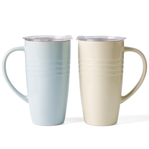 Jupiter Large Coffee Mug (Jupiter-Light Blue and Vanilla White / 2pcs)