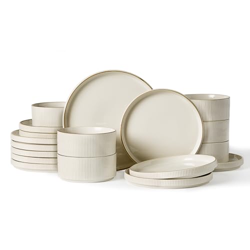 Star Plates & Bowls Sets with Rim (White)