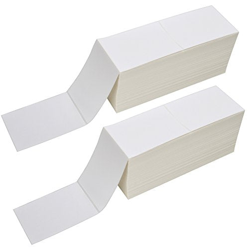 2 Stacks Fanfold 4" x 6" Direct Thermal Labels (2 Stacks 4000 Labels)