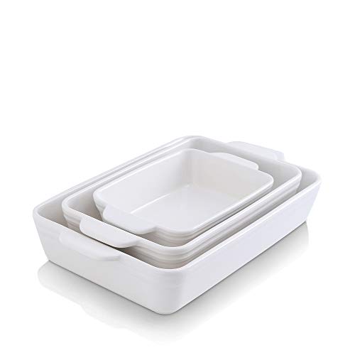 Bakeware Set Ceramic Baking Dish Set (White)
