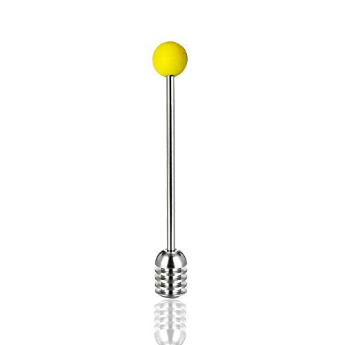 Stainless Steel Honey Dipper Stick 6.3 Inch Honey Wand Server for Honey Pot Dispense Drizzle Honey (1 Pcs Yellow)