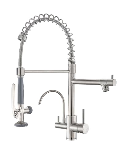 3 in 1 Faucet for Kitchen Sink (Brushed Nickel)