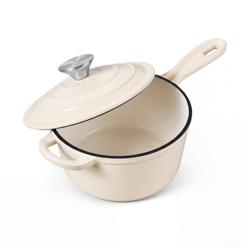 2QT Saucepan with Lid (Cream White / 2 Quarts)