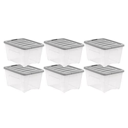 Plastic Storage Containers with Secure Latching Lids (32 Qt. - 6 Pack)