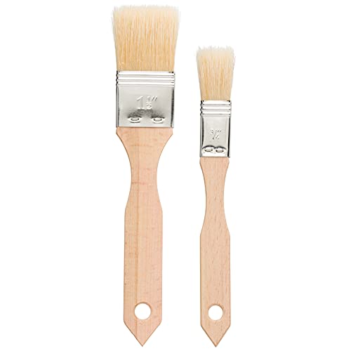 Pastry Brushes Set with Untreated Beechwood Handles (Set of 2)