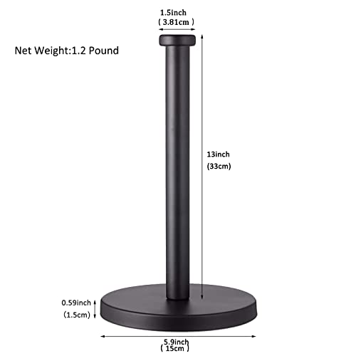 Black Standing Paper Towel Holder for Kitchen& Bathroom Countertop