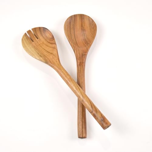 The Fine Living Co. Acacia Salad Servers (Natural)
