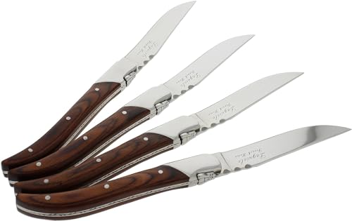 Laguiole Connoisseur Rosewood Steak Knives (Pakkawood)