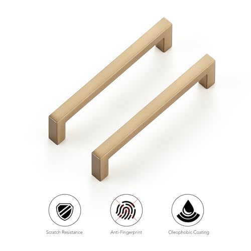 Champagne Bronze Cabinet Handles Cabinet Pulls 3 (Champagne Bronze / Flat Black 3-3/4'' Hole Center)